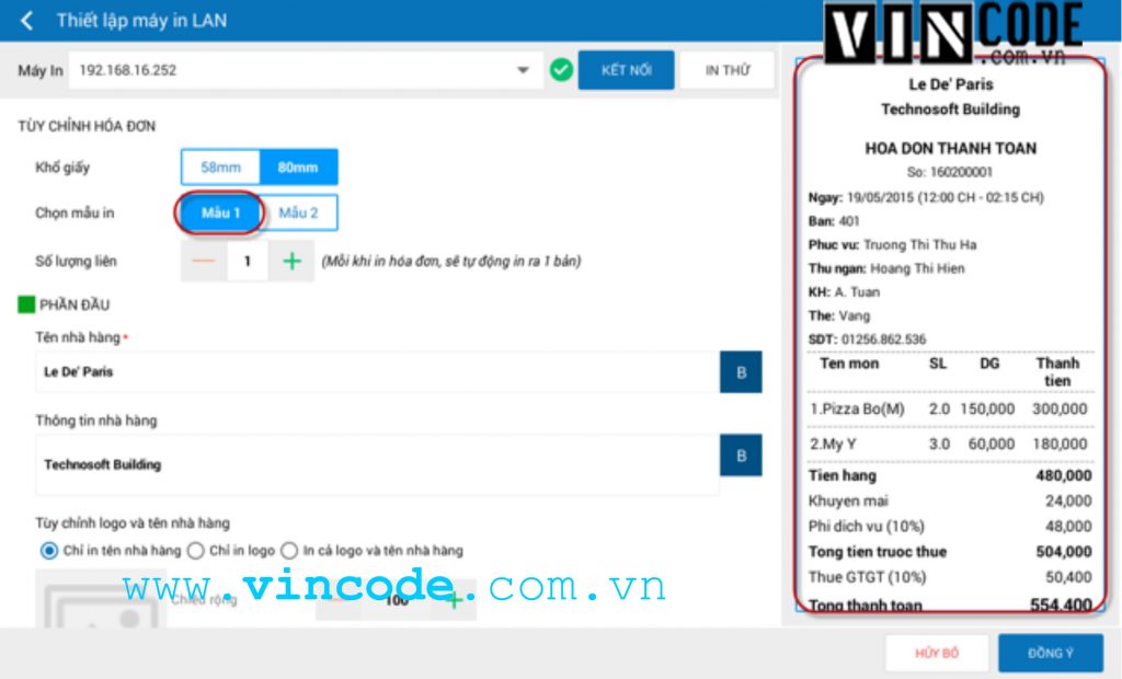Vincode chuyên giải pháp, thiết bị quản lý bán hàng| Hotline – 0966.93.1717