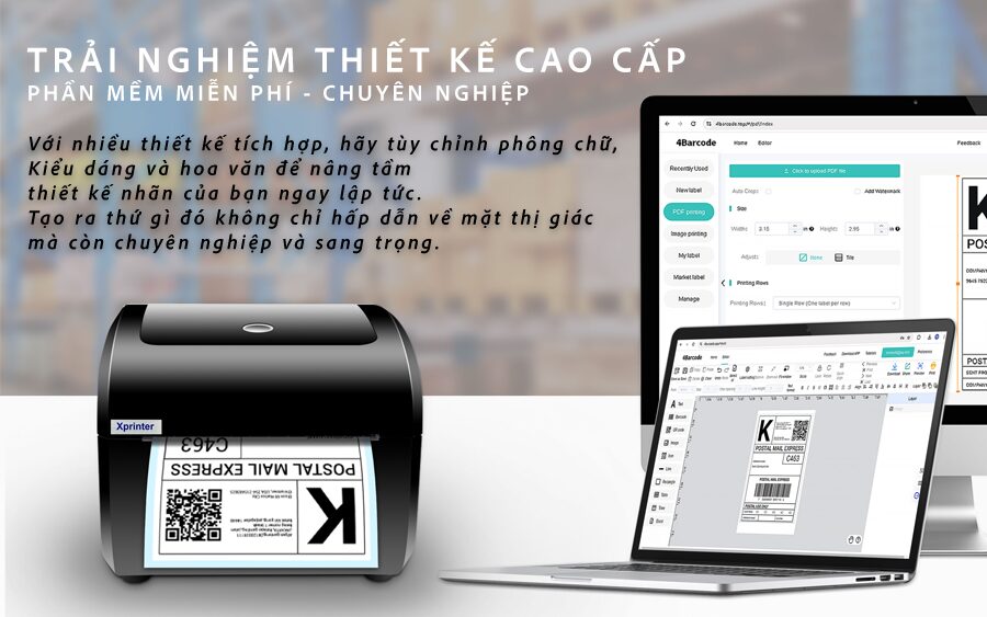 vincode.com.vn: Máy in tem nhãn nhiệt Xprinter XP-423B: Giải pháp hoàn hảo cho in ấn nhãn vận đơn TMĐT