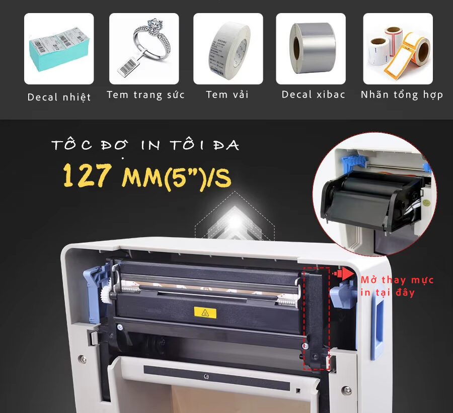 vincode.com.vn: Máy in mã vạch truyền nhiệt Xprinter XP-TT424B/TT434B: Sự lựa chọn hoàn hảo cho nhu cầu in ấn mã vạch nhỏ gọn