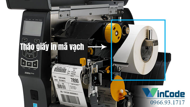 Tháo giấy in mã vạch công nghiệp