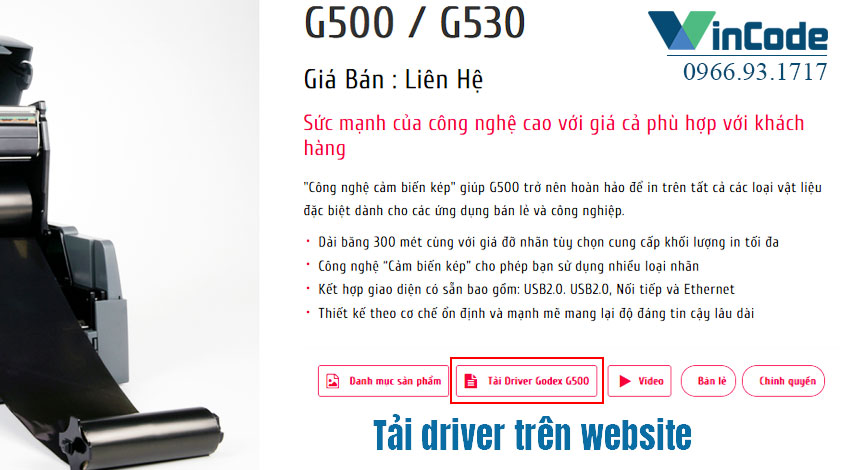 Tải driver từ website chính hãng hoặc đại lý