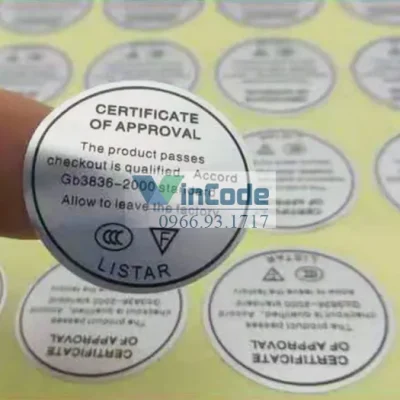 Alternative view of Nhãn Dán Chống Nước Tùy Chỉnh Cho Đồ Uống, Thực Phẩm – In Theo Yêu Cầu