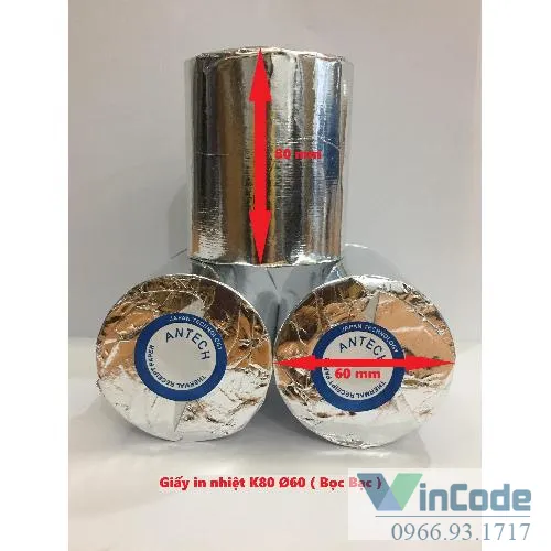 Giấy cuộn nhiệt Antech K80 phi 60