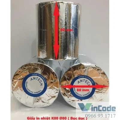 Giấy cuộn nhiệt Antech K80 phi 80