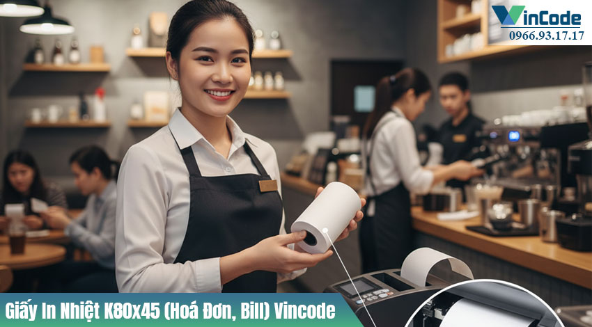 Giấy In Nhiệt K80x45 (Hoá Đơn, Bill) Vincode: Giải Pháp Số 1 Tại Hà Nội - Bảo Vệ Đầu In, An Toàn Sức Khoẻ