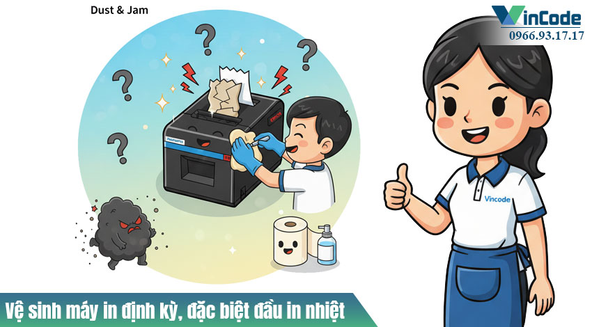 Vệ sinh máy in định kỳ, đặc biệt đầu in nhiệt | Vincode