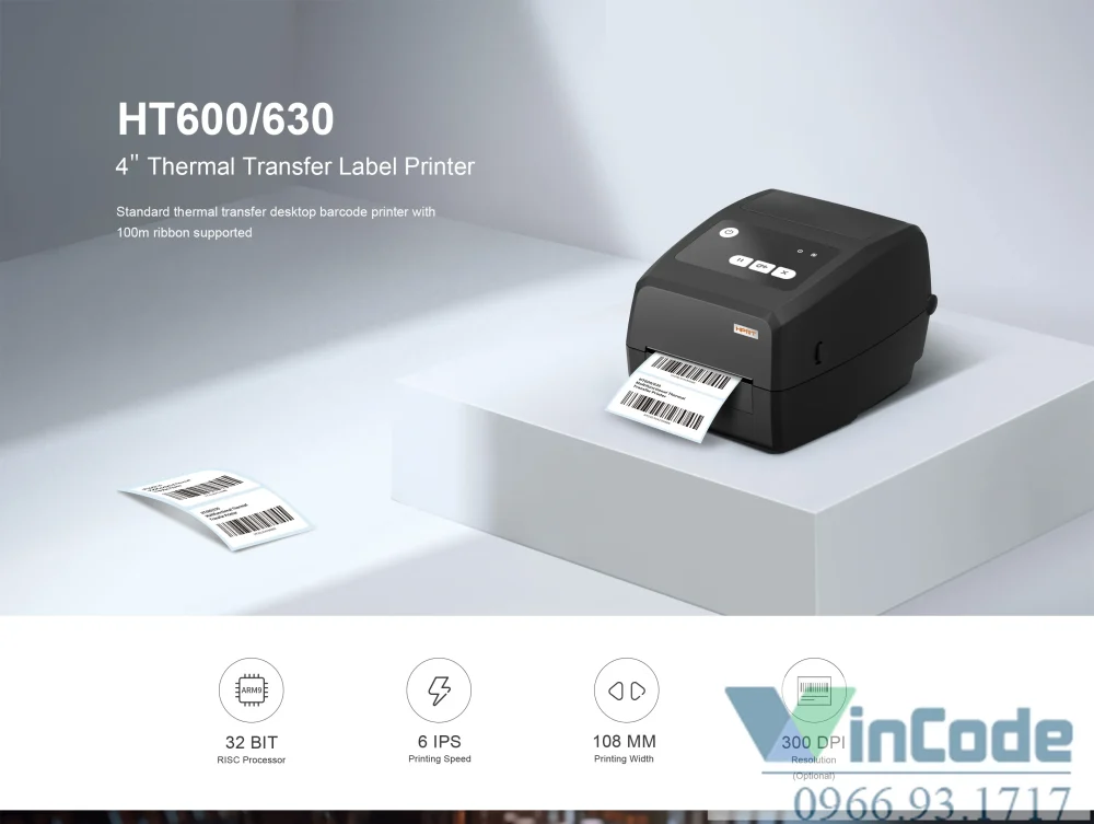 Máy in tem chuyển nhiệt 4 inch