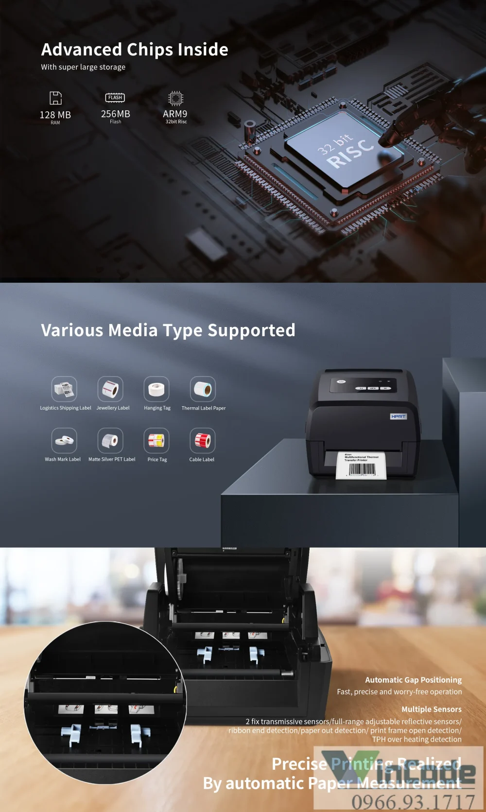 Thông số kỹ thuật máy in tem nhãn