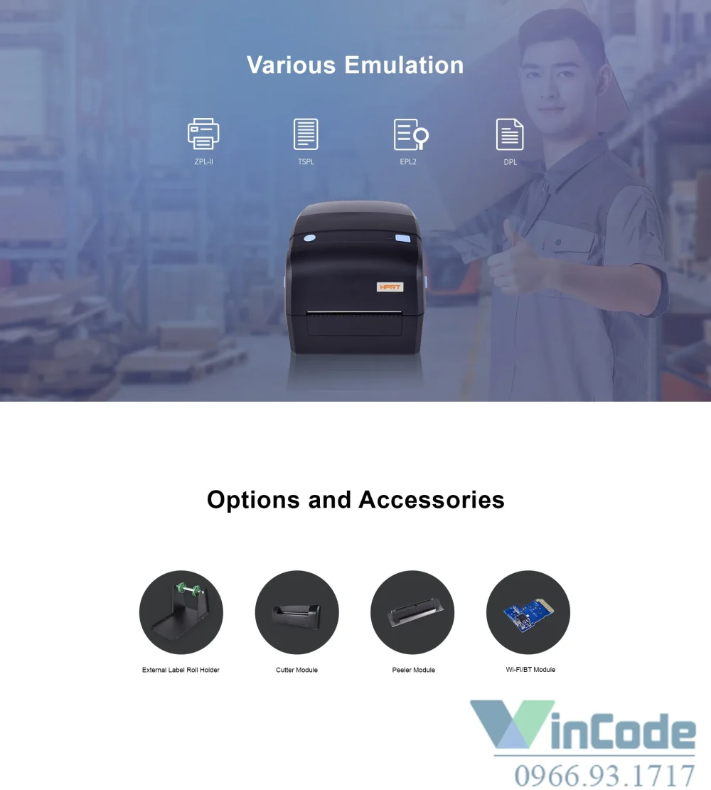 Máy in tem nhãn chuyển nhiệt 4 inch chuyên nghiệp