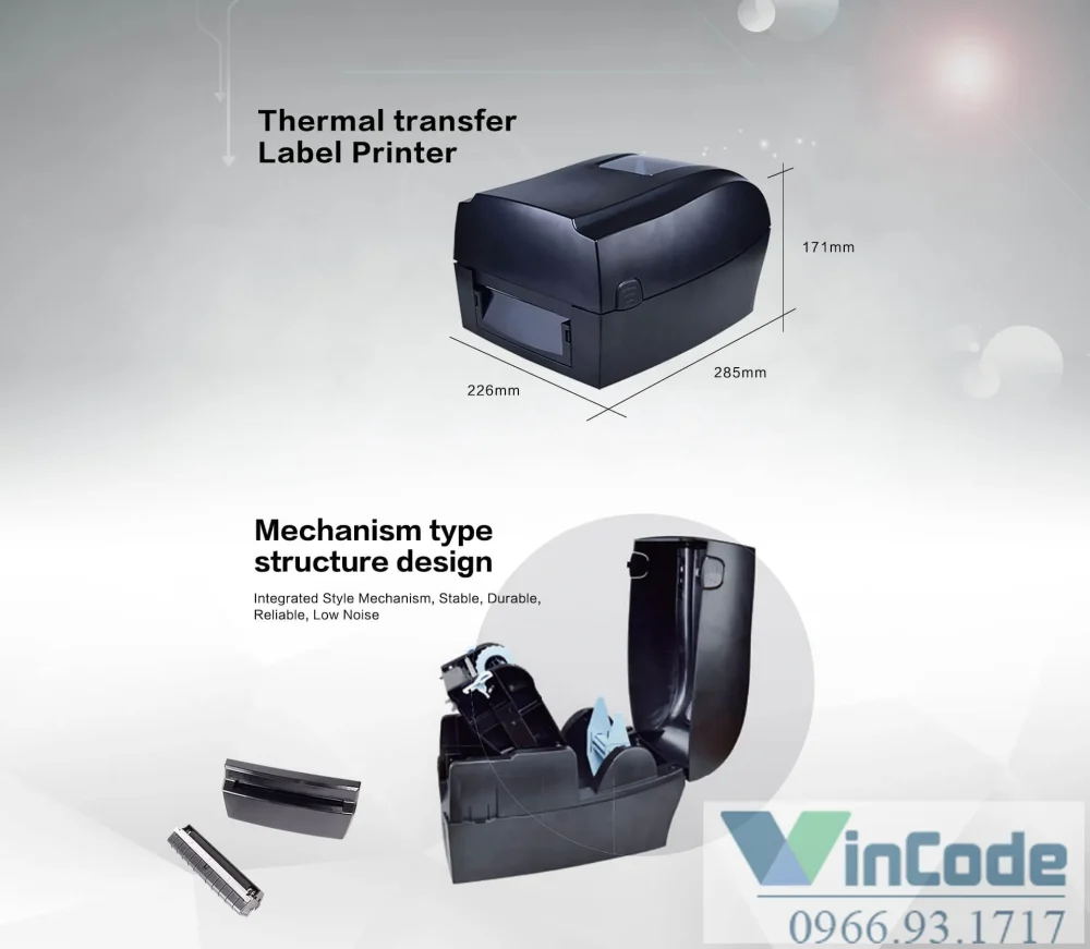 Máy in mã vạch 4 inch thermal transfer