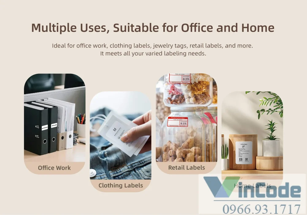 Đa dạng kích thước tem nhãn