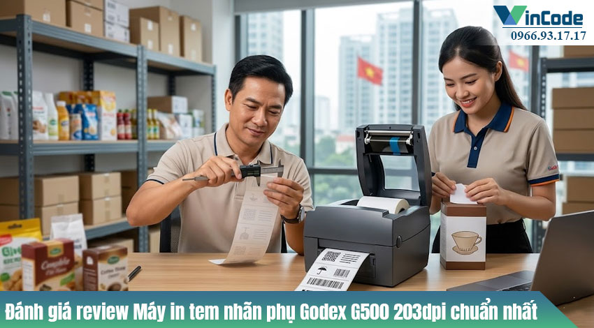 Đánh giá review Máy in tem nhãn phụ hàng hóa Godex G500 203dpi