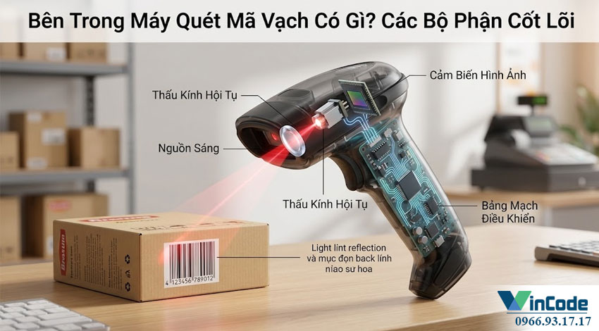 Bên Trong Máy Quét Mã Vạch Có Gì? Các Bộ Phận Cốt Lõi
