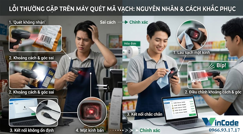 Lỗi Thường Gặp Trên Máy Quét Mã Vạch: Nguyên Nhân & Cách Khắc Phục