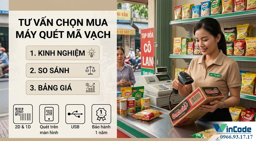 Tư vấn chọn mua máy quét mã vạch: Kinh nghiệm, so sánh & bảng giá